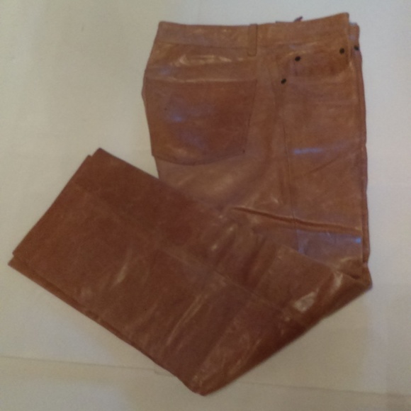 GAP Other - Gap Leather pants camel beige boot fit sz 33 x 29